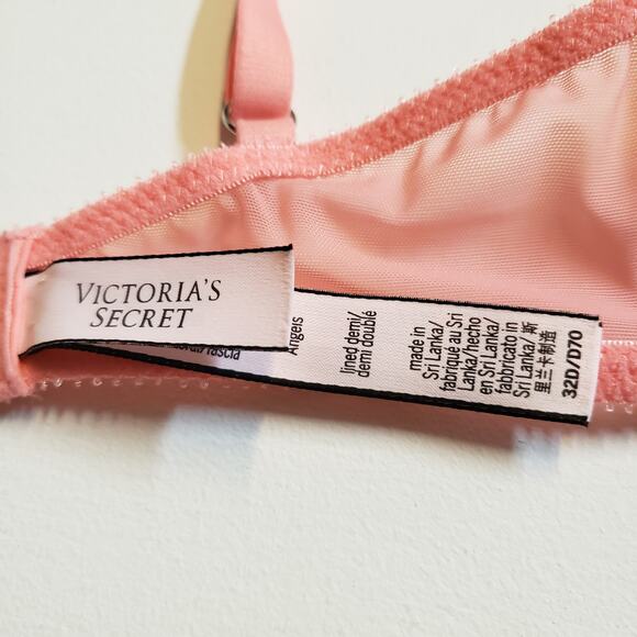 Victoria Secret Bra Dream Angels Coral Colored 32D Adjustable Strap Sexy - Picture 4 of 4